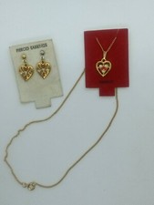 Heart Earrings and Necklace set Red Valentines Day