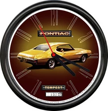 Licensed 1971 Pontiac Tempest Golden Muscle Car General Motors Sign Wall Clock