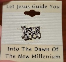 Gold Tone Jesus 2000 Tie Tac Lapel Pin 0.5" Christian Religious   Lot of 8   NOS