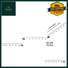 Clear Self-Adhesive Tape Measure Metric Ruler 20cm Workbench Stick On 10 Pack