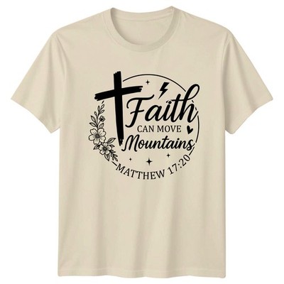 Glaube kann Berge versetzen Matthäus T-Shirt Bibelvers Bekleidung christlicher Glaube