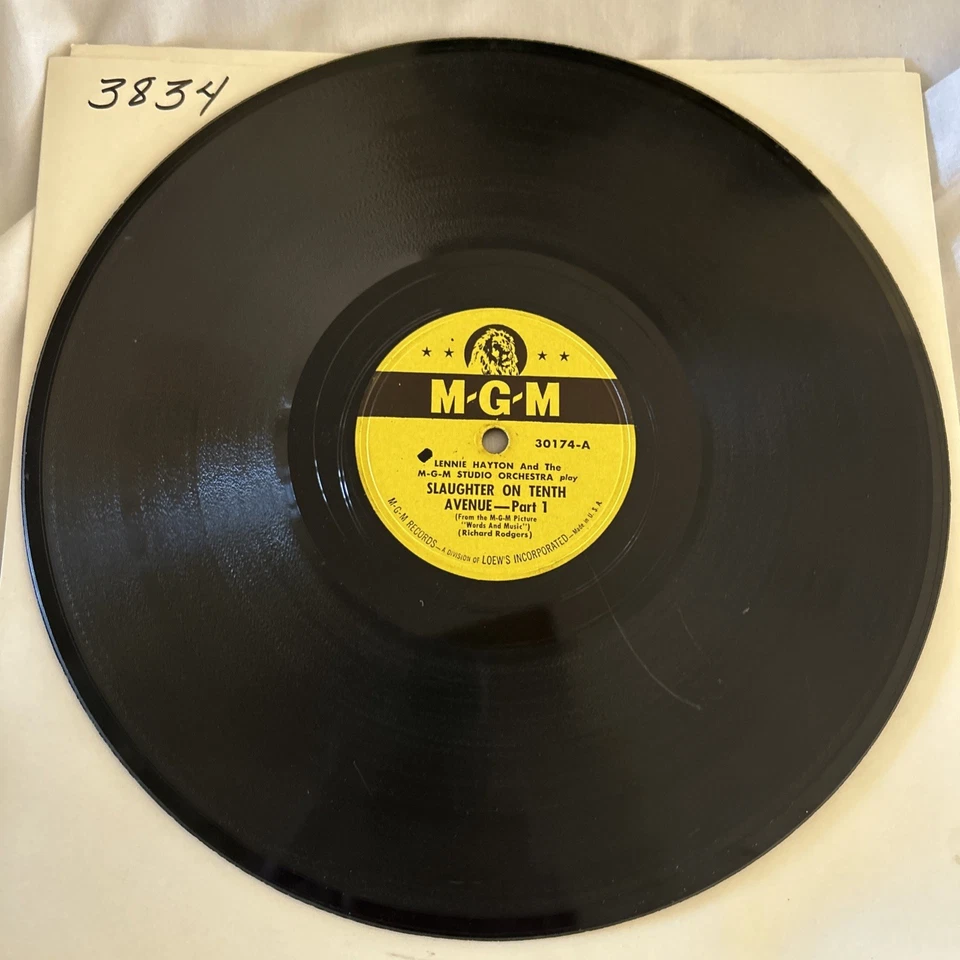 Lennie Hayton Slaughter On Tenth Avenue Part 1 & 2 1949 Shellac 10" 78 RPM - Image 3 of 4
