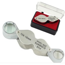 New Dual Eye Jewelry Loupe Magnifier Magnifying Loop Glass Tool for Diamond Coin