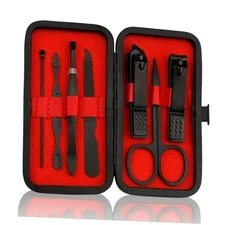 Manicure Kit for Men Women Nail Clippers Pedicure Tools Kit Travel Nail Black-2