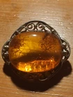 NATURAL OLD ANTIQUE BALTIC AMBER BROOCH  13.2 gr