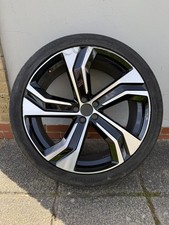 1 X GENUINE VOLVO XC90 22" R DESIGN ALLOY WHEEL 9J BLACK DIAMOND CUT 32209412