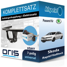 Für Skoda Rapid Fließheck 15-22 ORIS Anhängerkupplung starr + 7polig E-Satz AHK