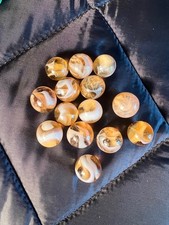 14 Vintage Carmel Colored Swirl Marbles