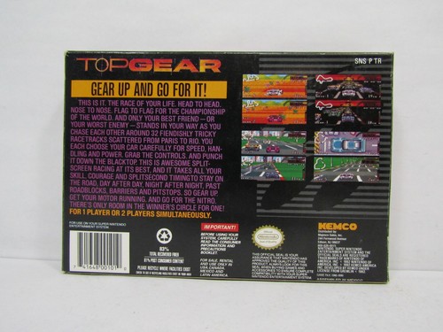 SNES Top Gear with Box & Manual - Picture 4 of 18