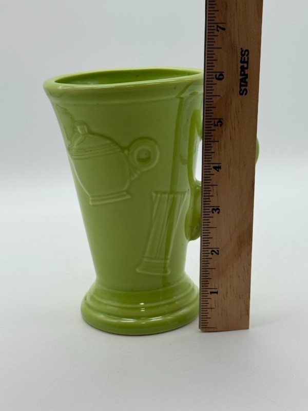 Fiestaware Pedestal Mug Chartreuse Embossed Icons