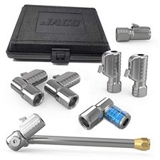 JACO Lightning Tire Air Chuck Kit Set of 7  Open Flow, 1/4" F-NPT