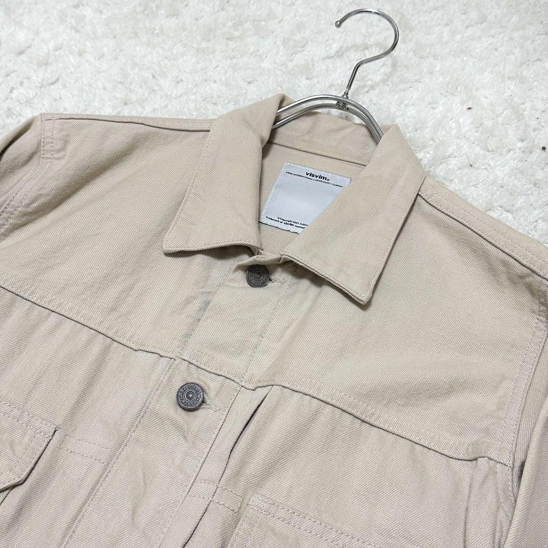 visvim 101 JKT White Denim Jacket Python Patch Co… - image 2