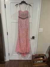 Sherri Hill 8437 Strawberry Pink Beaded Prom Gown Size 2 Silk Formal  Rt- $480