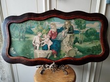 Quadro ANTICO Liberty cm.84 ! CORNICE Madonna Bambino Sacra Famiglia Antico