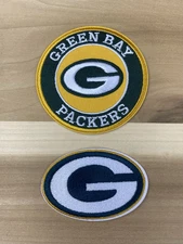 Set Of 2 GREEN BAY PACKERS FOOTBALL IRON ON  EMBRIODERED PATCHES 3”-2.5”