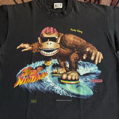 Vintage 90s Funky Kong Surf Donkey Kong Country Nintendo Shirt Video Game Promo