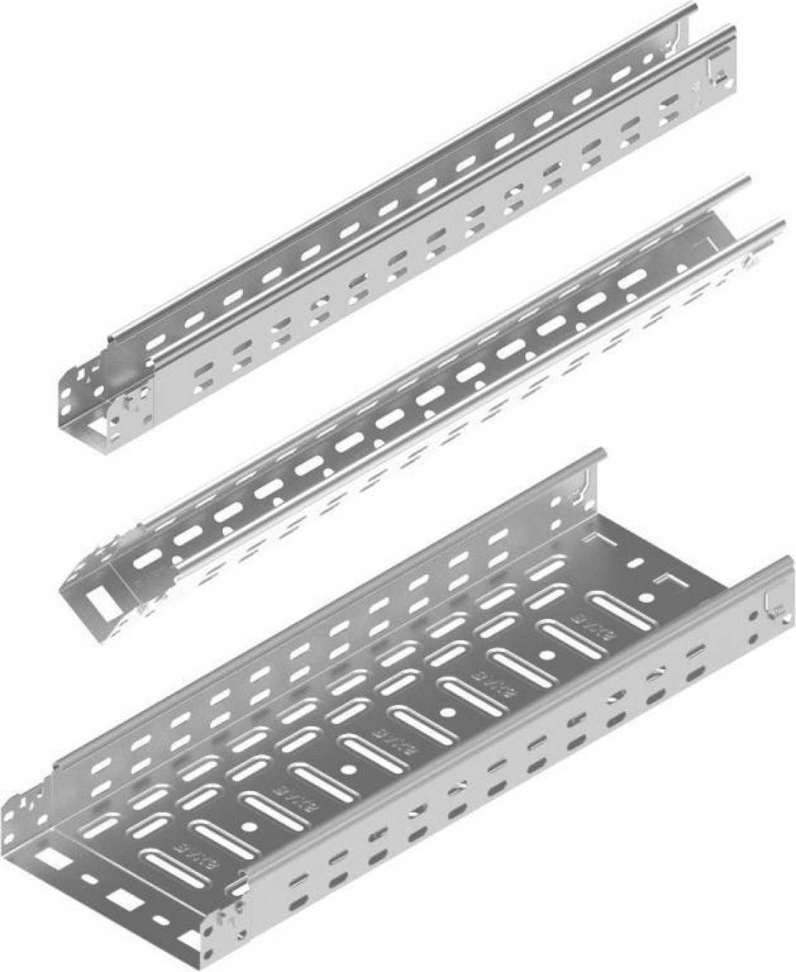 Cable trough perforated 100x60mm integrated connector 162623