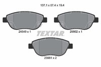 Textar Bremsbelagsatz, Scheibenbremse 2454901 Passend FüR Fiat