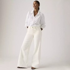 Levi's 728 High Rise Wide Leg Women's Jeans  Ecru Now - White🔥SALE DEAL