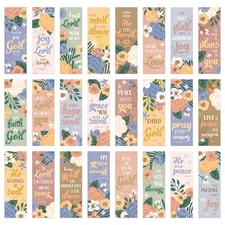 Best Religious Bookmarks / 2" x 6" Motivational Paper Bookmark Set 24 Christian