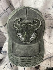 Vintage Embroidered Bull Emblem Adjustable Trucker Hat Stitched NWOT Cowboy