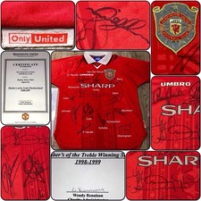 MUFC Official COA, Manchester United 1999 Champions League Winners Signed Shirt