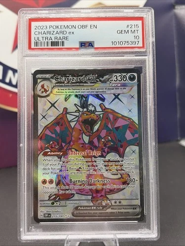 Charizard ex 215/197 SV03: Obsidian Flames Holo PSA 10
