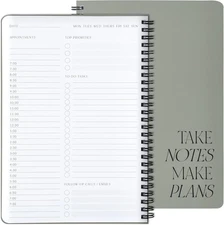 Beautiful Daily Planner And Notebook With Hourly Schedule for Your Work Tasks
