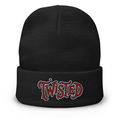 Twisted Horror Carnival Beanie Gothic Embroidered Cuff Knit Cap