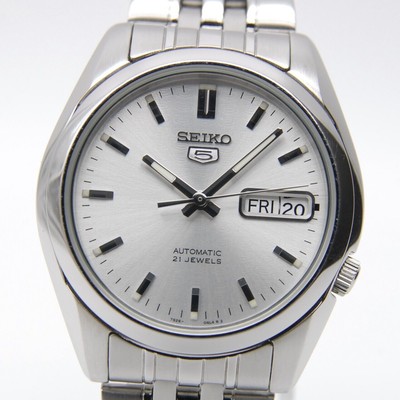 【 Near Mint+ 】 Seiko 5 7S26-01V0 Silver Dial 36mm Day/Date Automatic...