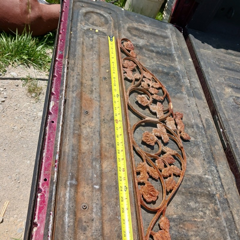 Large scrolled Iron Pediment, Door Topper, Vine Leaf Valance