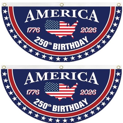 American Flag Bunting Banner USA Map Flag Decorations 1776-2026 Anniversary Gift