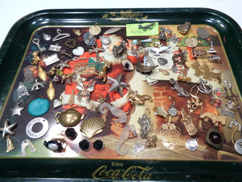 HUGE LOT OF CUTE CHARMS / SINGLE EARRINGS FOR CRAFT PROJECTS Over 90 pcs.