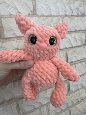 Handmade Crochet Orange Cat Plushie Cute Soft Amigurumi Gift