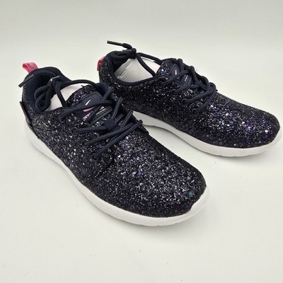 Geers By Dream Seek Glitter Running Shoes Navy & Pink Sparkle Lace-Up Sneakers