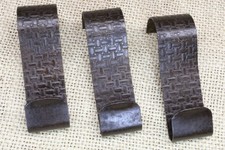 3 Old Picture Molding Rail LONG Hook Herringbone Painting Hanger Vintage Rustic