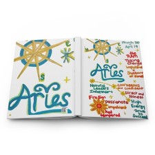Aries Zodiac Notebook Hardcover  Horoscope Traits journal