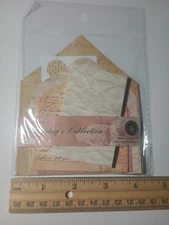 Handmade Vintage Look Mini Envelope and Card Set With Stickers