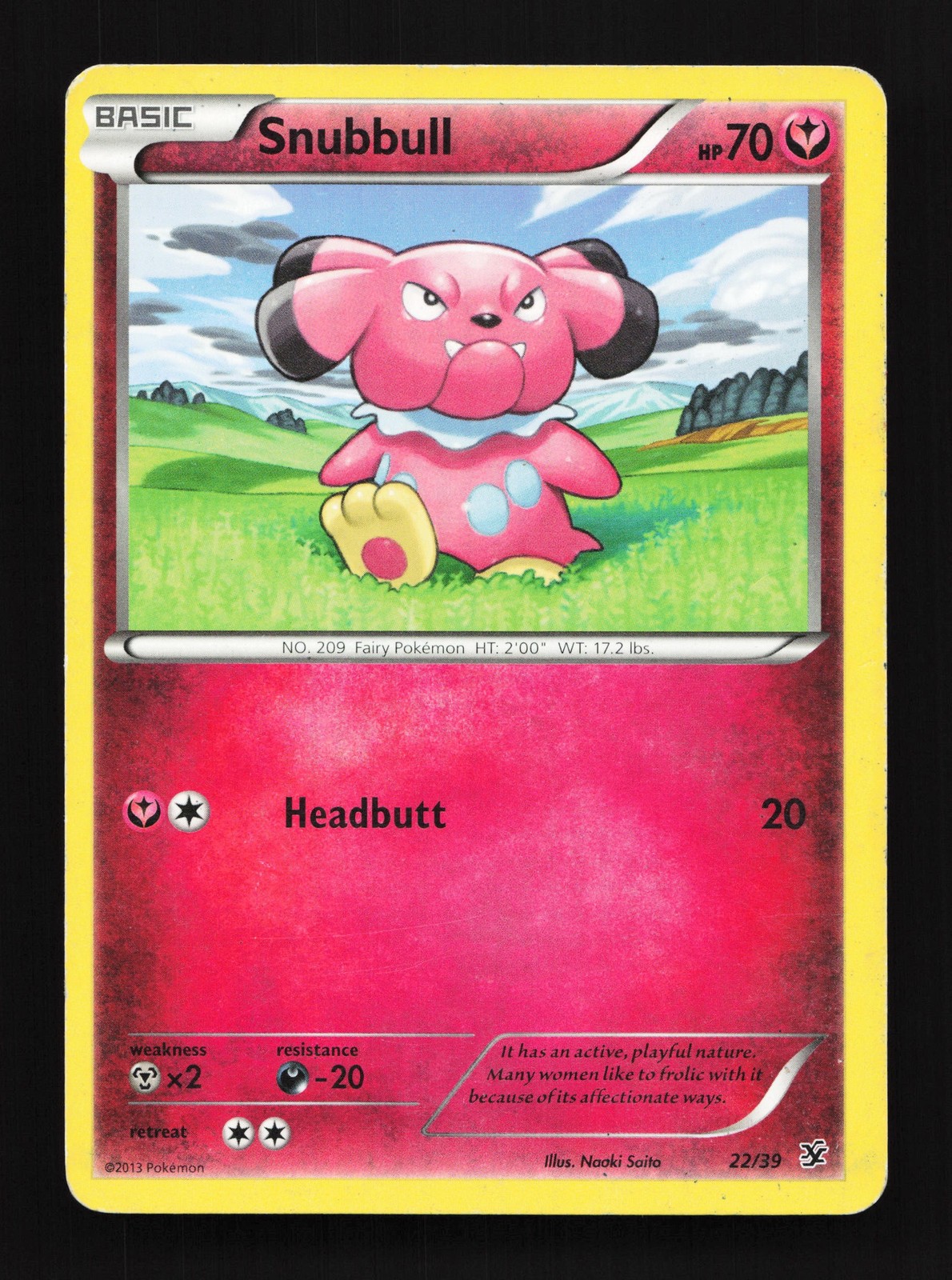 Snubbull 22/39 Kalos Starter Set HP Pokemon Card TCG