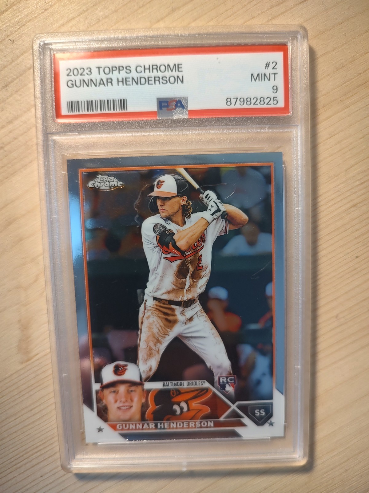 2023 TOPPS CHROME #2 GUNNAR HENDERSON ROOKIE RC PSA 9