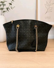 Borsa Pollini Shopper Nera Con Catena Oro Come Nuova