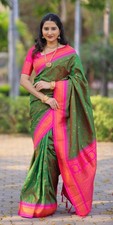 Designer Sari Bollywood Bridal Silk Saree Blouse South Indian Ethnic Ready made