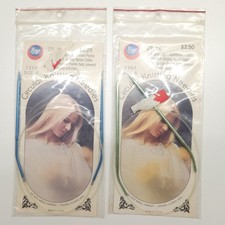 Vtg Boye Aluminum Circular Knitting Needles Size 4/6 Lot of 2 USA NOS