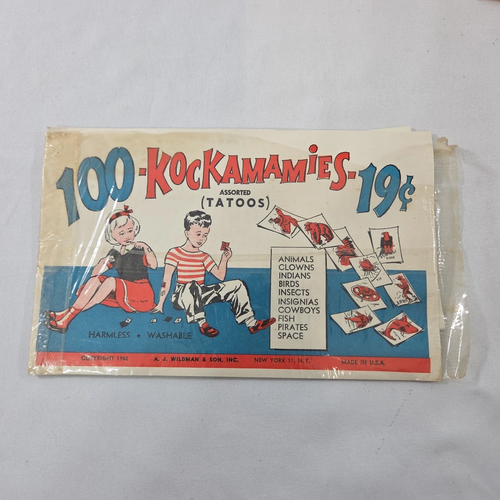 Vintage 1962 Washable Tattoo Sheet Kockamamies - A.J. Wildman NY USA - NEW NOS - product detail image 7