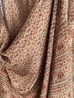 New 100% Silk Heavy Crepe Saree RITU KUMAR Style Taupe & Maroon Floral Paisley — photo 5