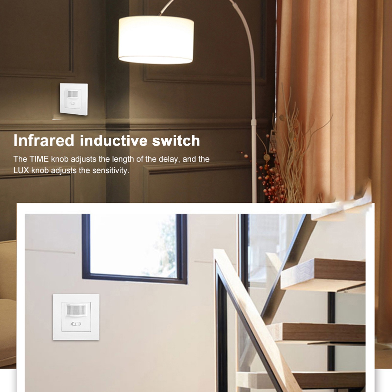 110‑240V 86‑Type High Power Infrared PIR Motion Inductive Wall Smart Switc KRI✈️