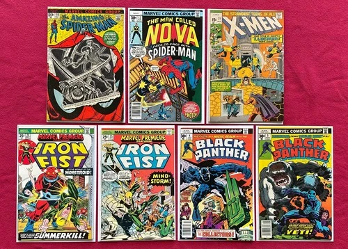 MARVEL BRONZE AGE Lot of 12 -Spidey/X-Men/Panther/Iron Fist/Sci-Fi - VG/F to VF+