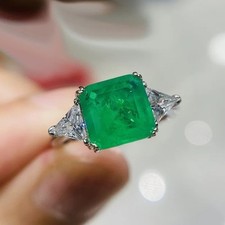 925 Sterling Silver Paraiba Emerald Tourmaline Gemstone Rings for Women Engageme