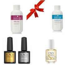 Kit CND Shellac Base + Top + Solaroil + Scrubfresh + Offly Fast Nourishing !!