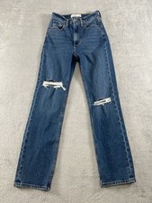 Abercrombie  Fitch Womens 24/00 Ankle Straight Ultra High Rise Jeans Distressed